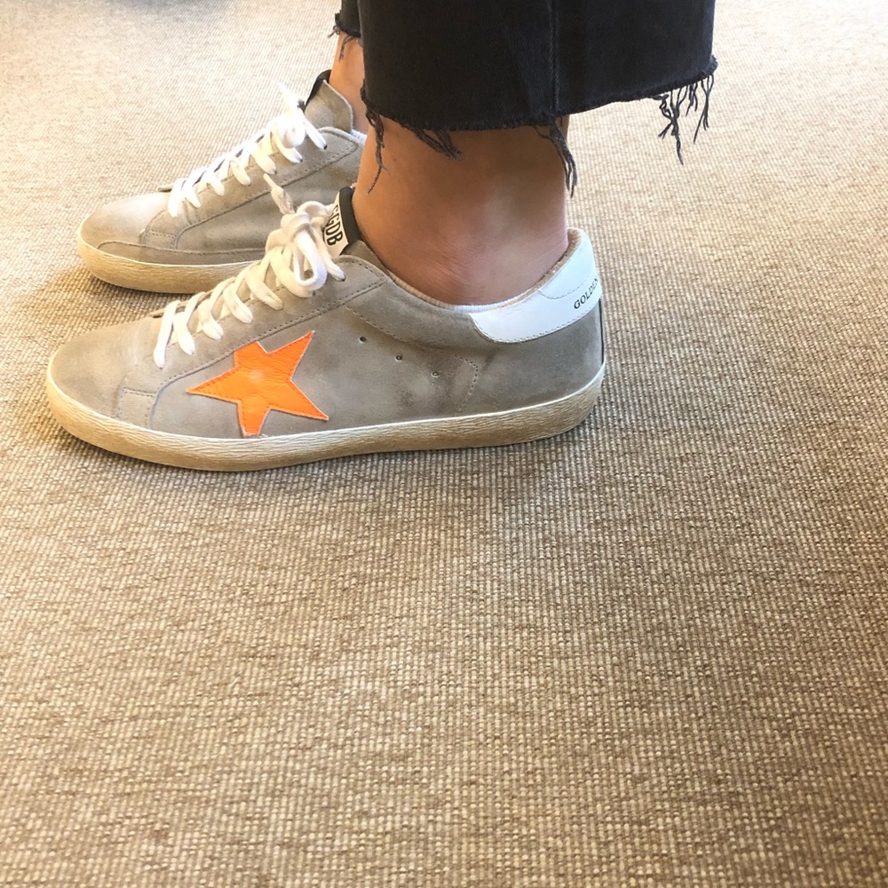 Golden Goose Superstar Lt Grey/ Neon Orange Star